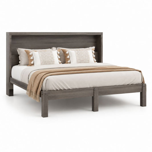 Letto matrimoniale grigio in pannello truciolare rettangolare 160 x 200 cm